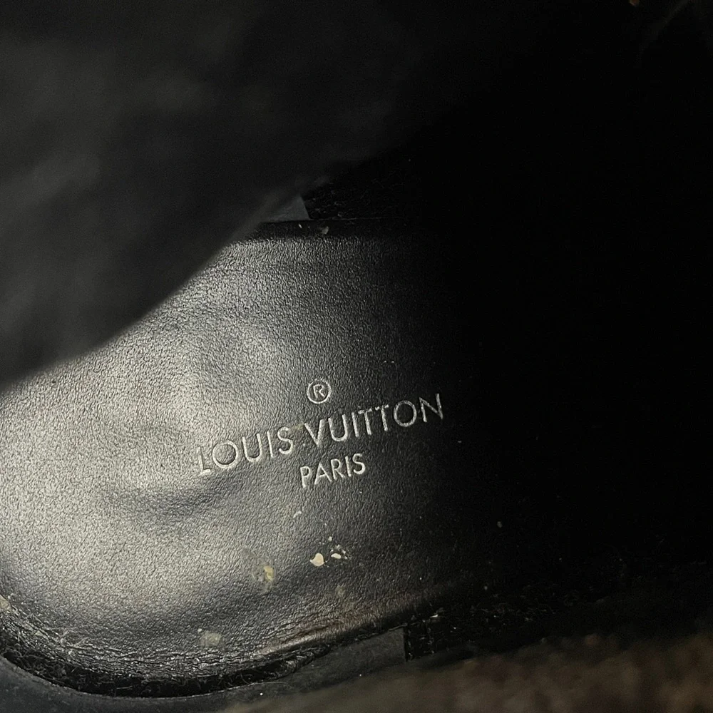 Louis Vuitton Black and Brown Lace Up Boots - Picture 6 of 11